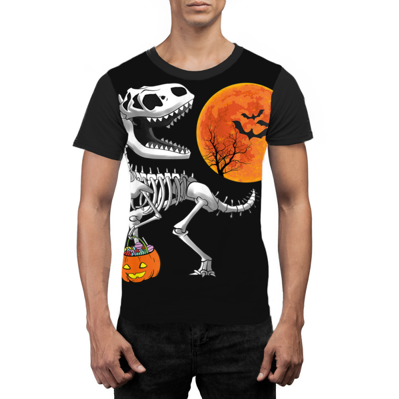 Halloween Dinosaur T Rex Skeleton Scary Boys Kids Teens Graphic T-shirt | Artistshot