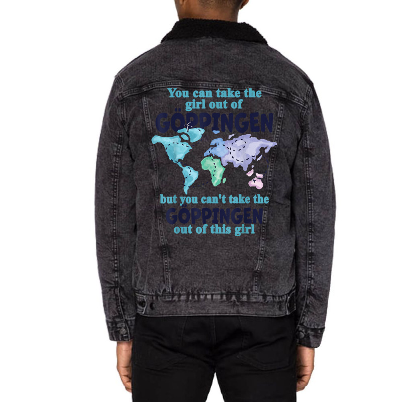 Relocation From Göppingen   Proud Girl From Göppingen T Shirt Unisex Sherpa-lined Denim Jacket | Artistshot