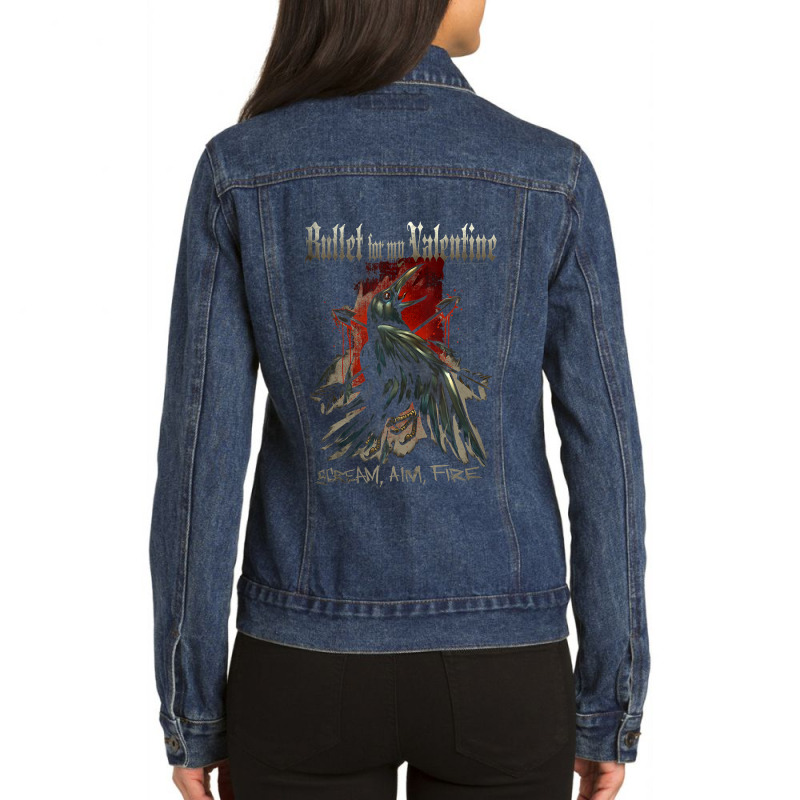 Bullet For My Valentine – Scream Aim Fire Crow Ladies Denim Jacket by Iribe890 | Artistshot