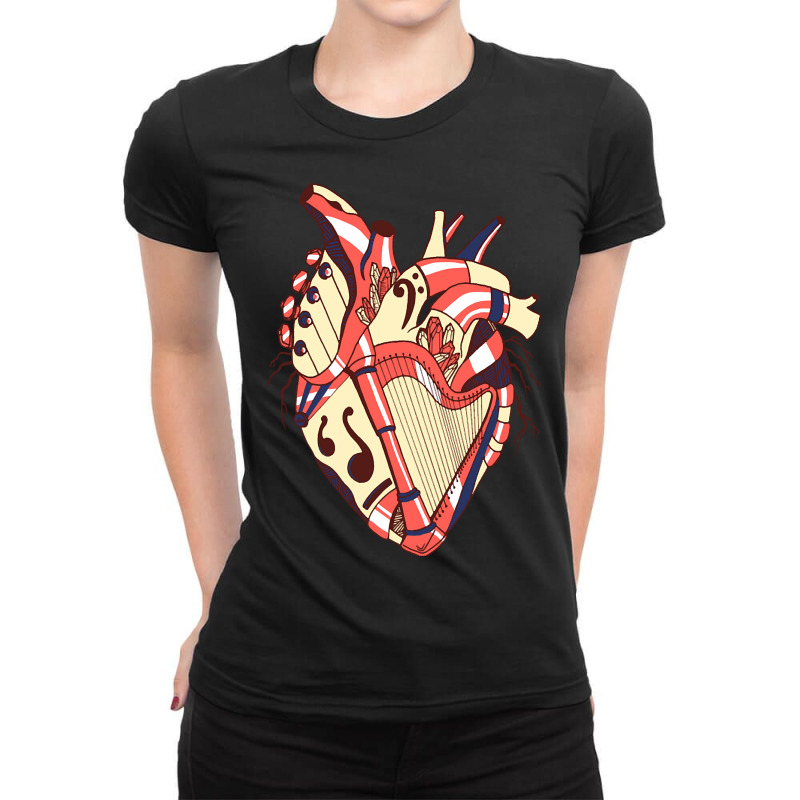 Hot Trend Choco Retro No 2 Musical Heart Ladies Fitted T-Shirt by Mcrae Murry | Artistshot