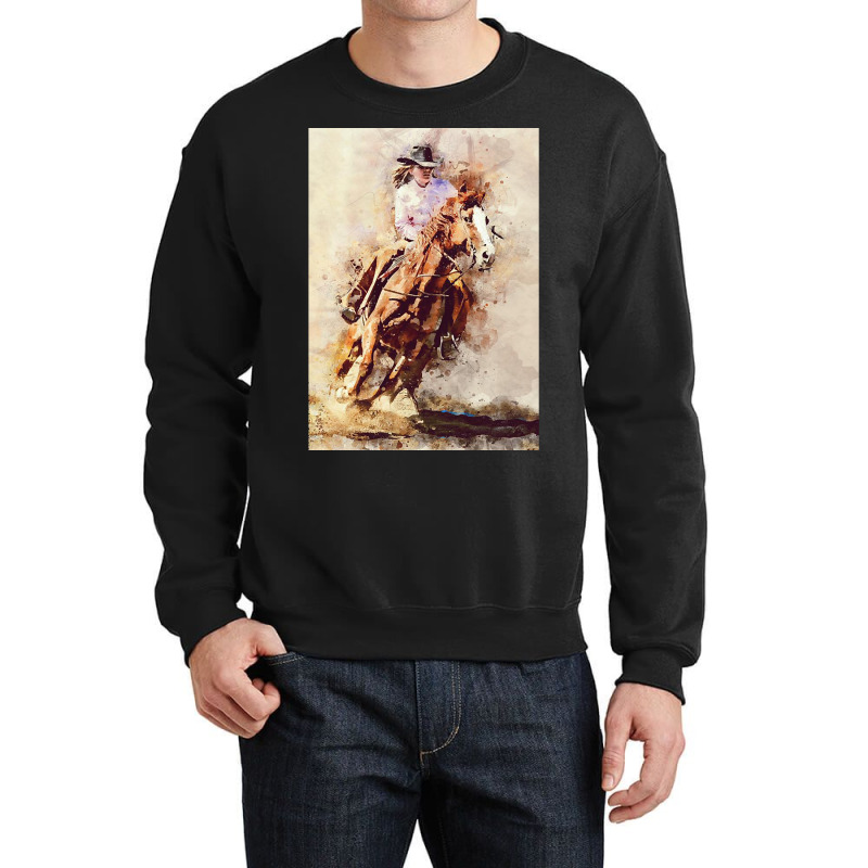 Hot Trend Cowgirl  Rides Galloping Horse Crewneck Sweatshirt | Artistshot