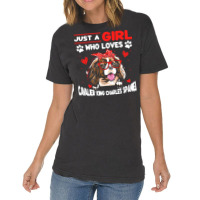 Just A Girl Who Loves Dogs T  Shirt Vintage Just A Girl Who Love Caval Vintage T-shirt | Artistshot