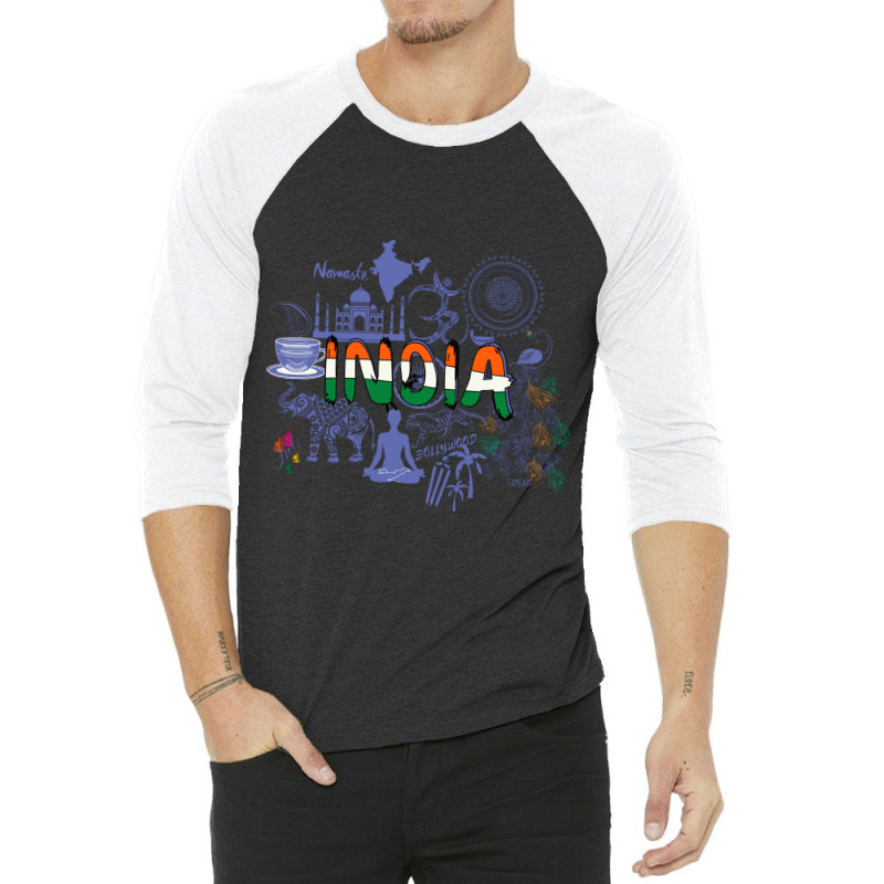 Welcome To India- Purple 3/4 Sleeve Shirt | Artistshot