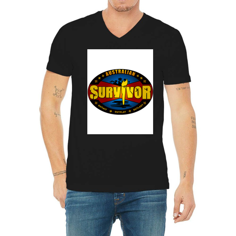 Australian Survivor Last Man Standing Poster Summer (1) V-Neck Tee by schuithelded | Artistshot