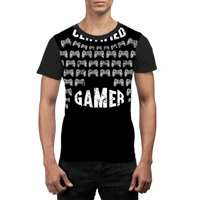 Certified Gamer Funny Video Games Gaming Game Graphic T-shirt | Artistshot