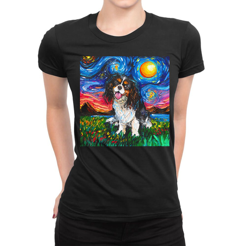 Cavalier King Charles Spaniel T  Shirt Tri Color Cavalier King Charles Ladies Fitted T-shirt | Artistshot