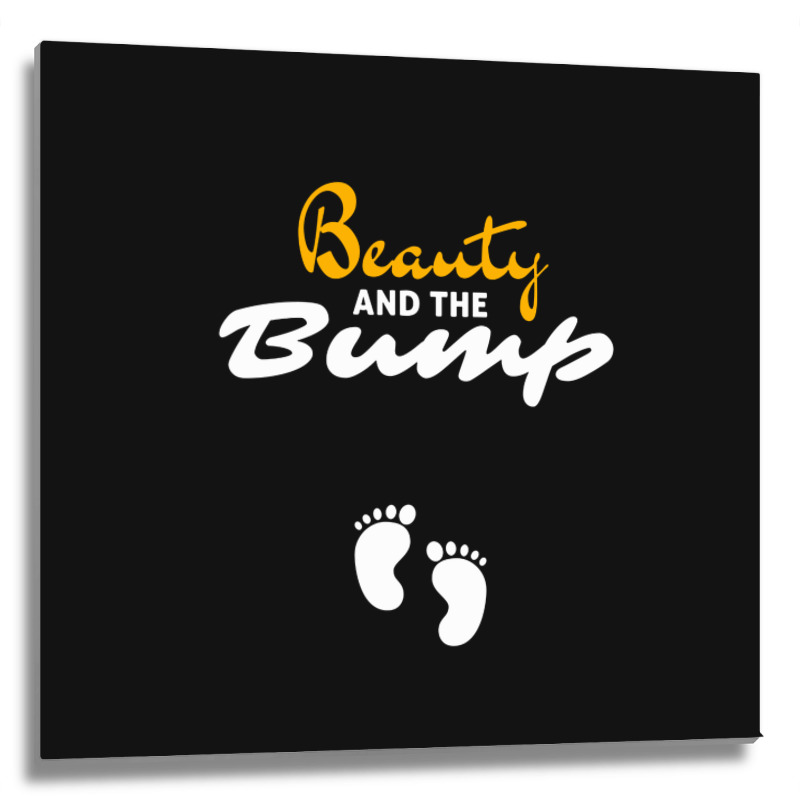 Womens Beauty And The Bump Metal Print Square | Artistshot