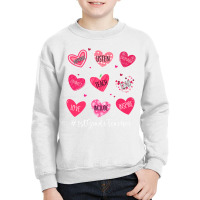 Funny Hearts Teach Love Inspire 1st Grade Teacher Valentines Youth Sweatshirt | Artistshot