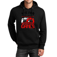 V Is For Video Games Funny Valentines Day Gamer Boy Men Unisex Hoodie | Artistshot