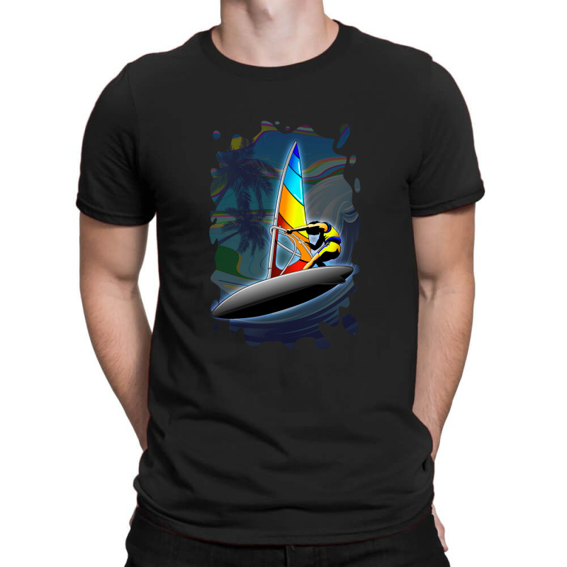 Windsurfer On Ocean Waves T-shirt | Artistshot