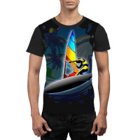 Windsurfer On Ocean Waves Graphic T-shirt | Artistshot