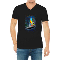 Windsurfer On Ocean Waves V-neck Tee | Artistshot