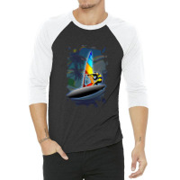 Windsurfer On Ocean Waves 3/4 Sleeve Shirt | Artistshot