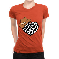 Cow Print Heart Classic Tshirt Hippie Ladies Fitted T-shirt | Artistshot