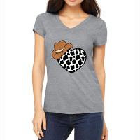 Cow Print Heart Classic Tshirt Hippie Women's V-neck T-shirt | Artistshot