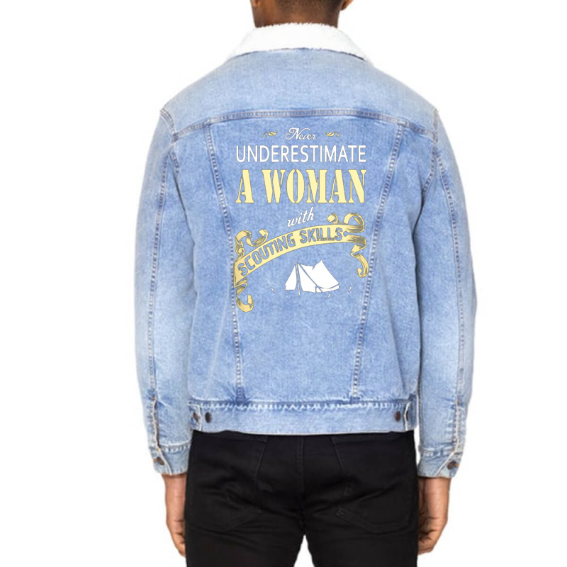 Woman With Scouting Skills Unisex Sherpa-lined Denim Jacket | Artistshot