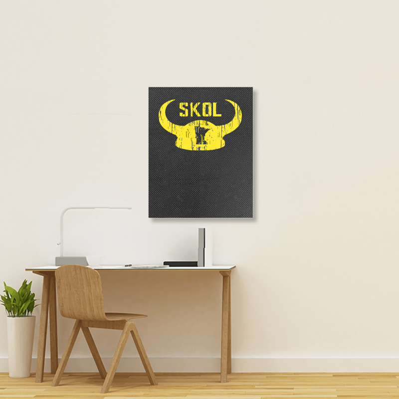 Skol Shirt Nordic Scandinavian Warrior Viking Helmet T Shirt Portrait Canvas Print | Artistshot