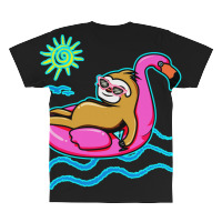 Chilling Flamingo Sloth Beach All Over Men's T-shirt | Artistshot