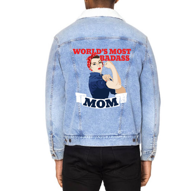 World's Most Badass Mom Unisex Sherpa-lined Denim Jacket | Artistshot