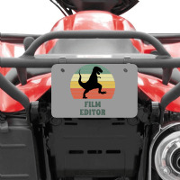 Film Editor Dinosaur  Funny Film Editor Gift Idea Active 70s 80s Atv License Plate | Artistshot