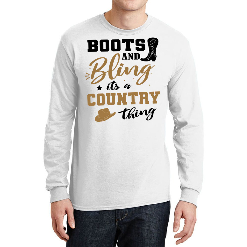 Boots Bling Its A Country Thing Cowgirl Classic Tshirt Vintage Long Sleeve Shirts by egbomluzyd | Artistshot