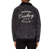 Been Doing Cowboy Shit Bull Riding Rodeo Gift Classic Tshirt Unisex Sherpa-lined Denim Jacket | Artistshot