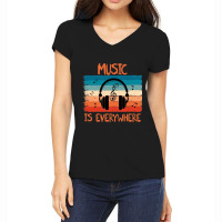 Music Is Everywhere Essential Women's V-neck T-shirt | Artistshot