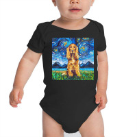 Cocker Spaniel T  Shirt Golden Cocker Spaniel Night T  Shirt Baby Bodysuit | Artistshot