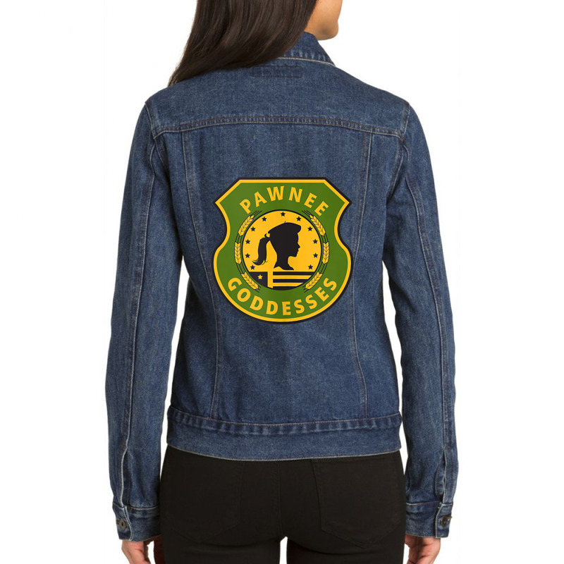 Parks & Recreation Pawnee Goddesses Tank Top Ladies Denim Jacket by JohannaRaeBrown | Artistshot