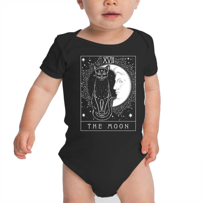 Ta.rot Card Crescent Moon And Cat Graphic T Shirt Baby Bodysuit by good0396 | Artistshot