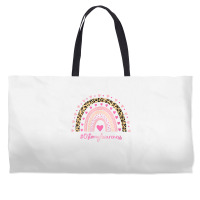 Womens Ostomy Awareness Pink Heart Leopard Rainbow Ostomy Warrior O V Weekender Totes | Artistshot