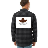 Cowboy Take Me Away Active Tshirt Blue Flannel Shirt | Artistshot