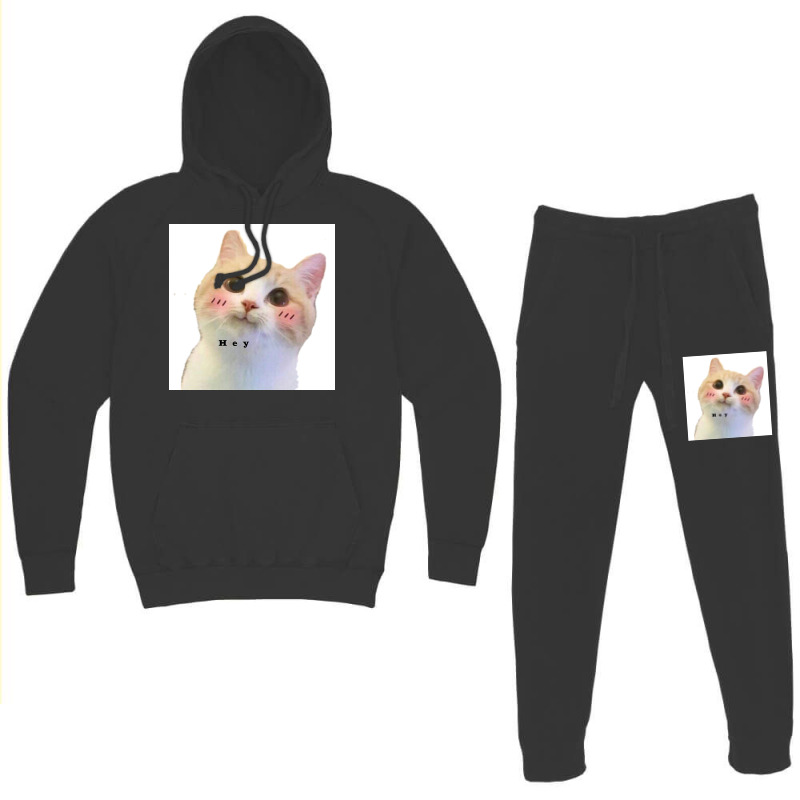 Cat Sayes Hey Poster Travel Hoodie & Jogger Set | Artistshot