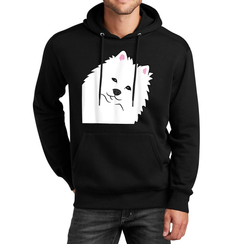 American Eskimo Dog Peeking From Side Cute American Eskimo T Shirt Unisex Hoodie by shmonotpv4s | Artistshot