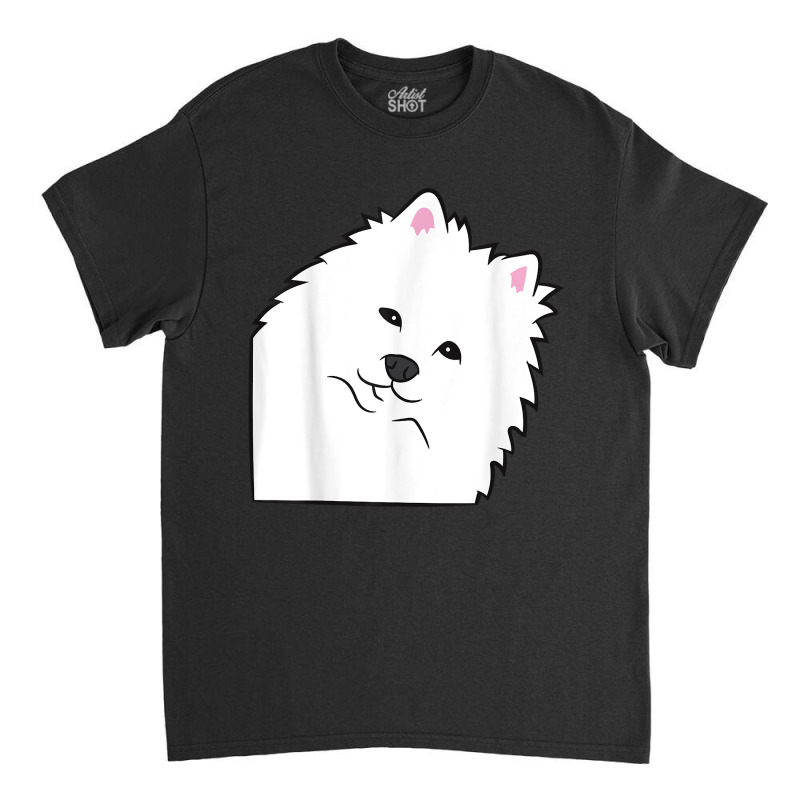 American Eskimo Dog Peeking From Side Cute American Eskimo T Shirt Classic T-shirt by shmonotpv4s | Artistshot