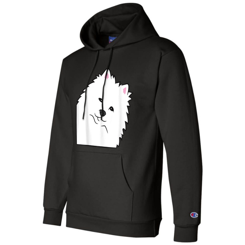 American Eskimo Dog Peeking From Side Cute American Eskimo T Shirt Champion Hoodie by shmonotpv4s | Artistshot