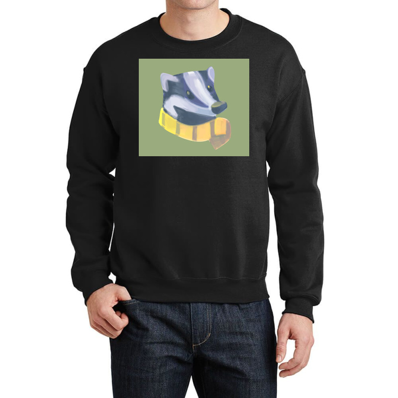 Badger Honey Badger With Scarf Eyesasdaggers Poster Crewneck Sweatshirt by caylumjenrri3 | Artistshot