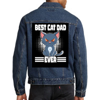 Best Cat Dad Ever Poster Aesthetic Men Denim Jacket | Artistshot