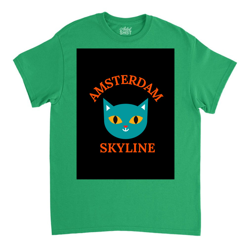 Amsterdam Skyline Cat Poster Tumblr Classic T-shirt by yojangurongp | Artistshot