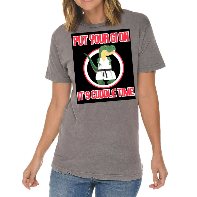 Bjj Put Your Gi On Now Letx27s Cuddle Poster Red Vintage T-Shirt by dergiakcjaj | Artistshot