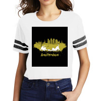 Amsterdam Skyline Cat Poster Cool (1) Scorecard Crop Tee | Artistshot