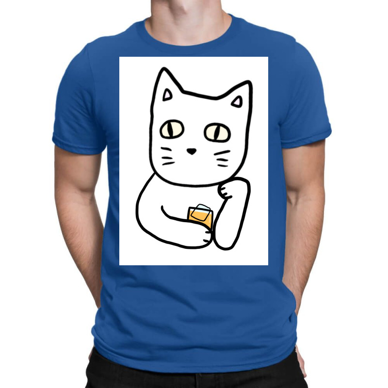 Cat And Whiskey Poster Vintage T-Shirt by reejanhuddau | Artistshot