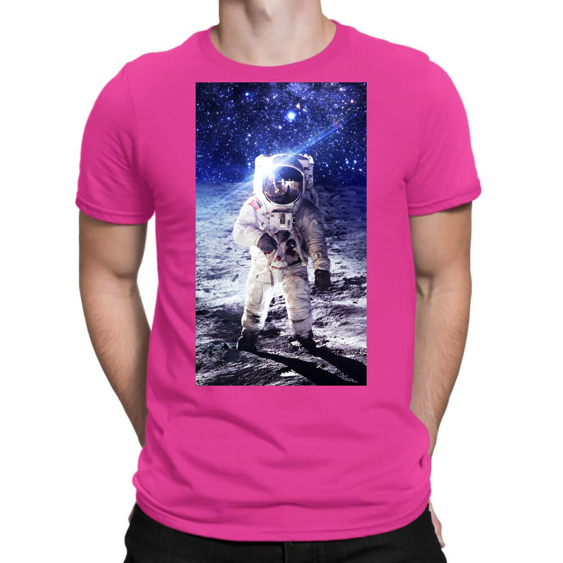 Astronaut Poster Blue T-shirt | Artistshot