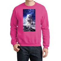 Astronaut Poster Blue Crewneck Sweatshirt | Artistshot