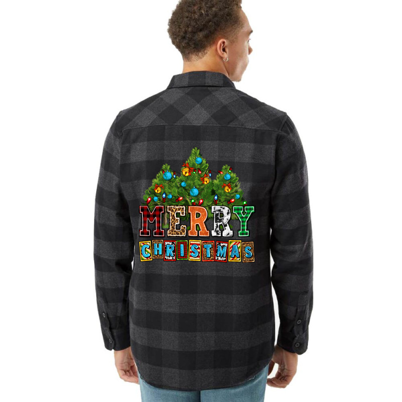 Merry Christmas With Christmas Trees Flannel Shirt by AdoDesignShop | Artistshot