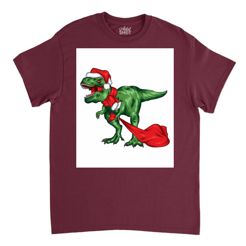 Dinosaur Christmas Funny Poster Girl Classic T-shirt by dergiakcjaj | Artistshot