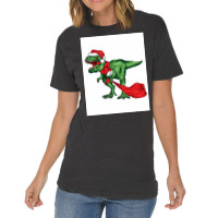 Dinosaur Christmas Funny Poster Girl Vintage T-shirt | Artistshot