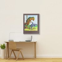 Allosaurus Vs Dryosaurus Poster Nostalgia Portrait Canvas Print | Artistshot