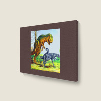 Allosaurus Vs Dryosaurus Poster Nostalgia Landscape Canvas Print | Artistshot