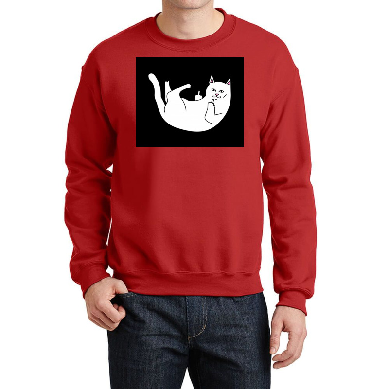 Cat Lying Down Poster Green Crewneck Sweatshirt | Artistshot